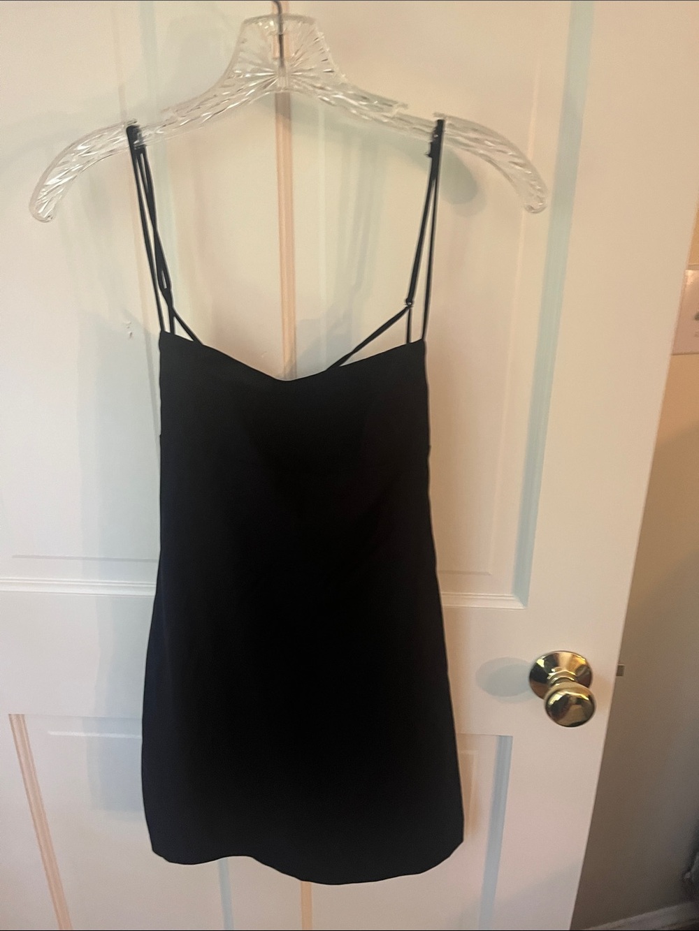 Zara Black Double-Strap Slip Chemise